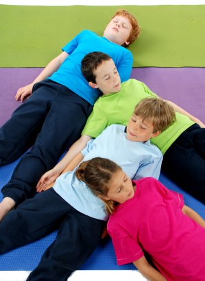 Yoga for Kids - a group relaxing