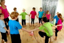 Yoga for Kids hula hoop game